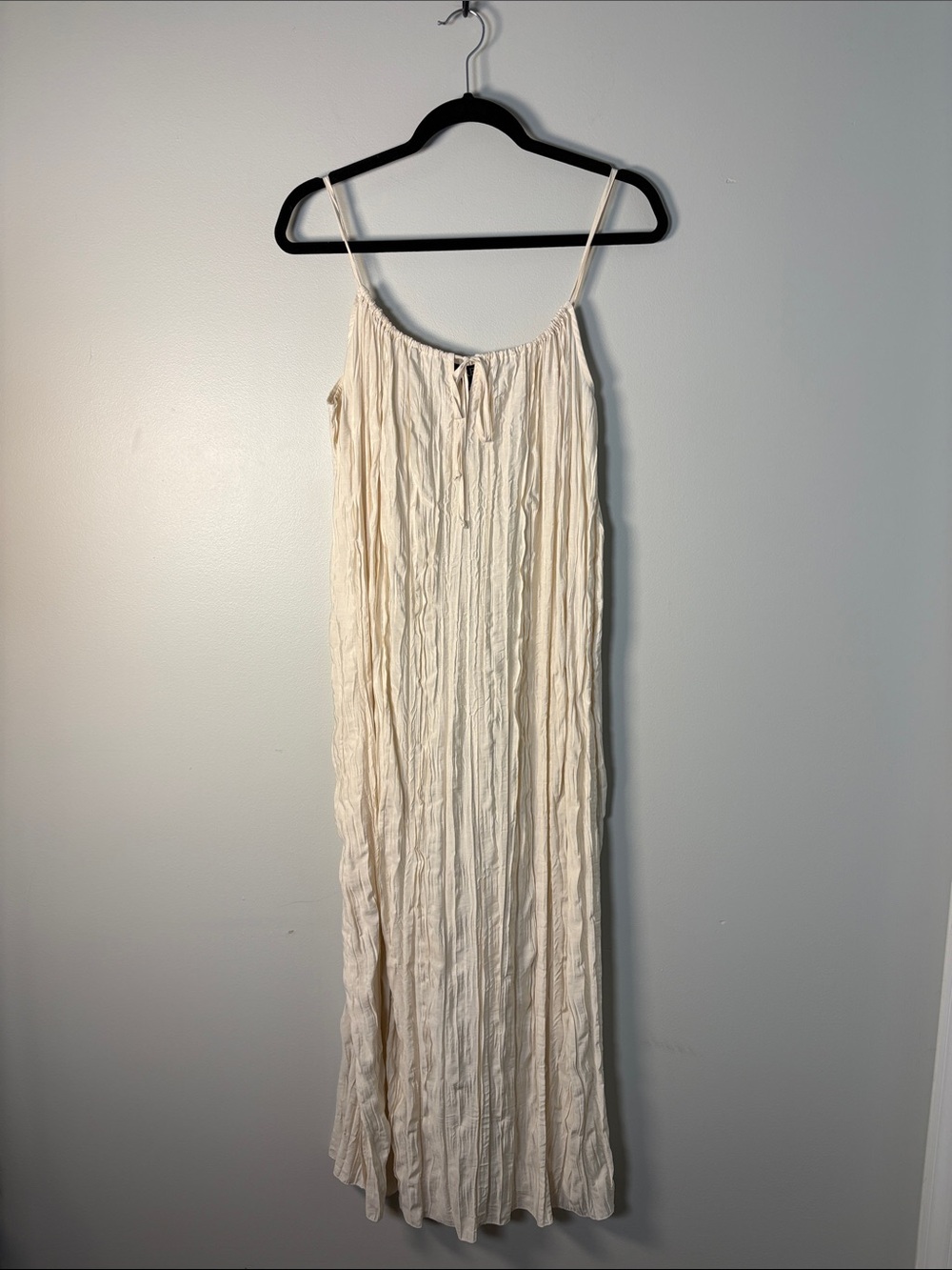 J. Crew Cream Maxi Dress with Tie Neck